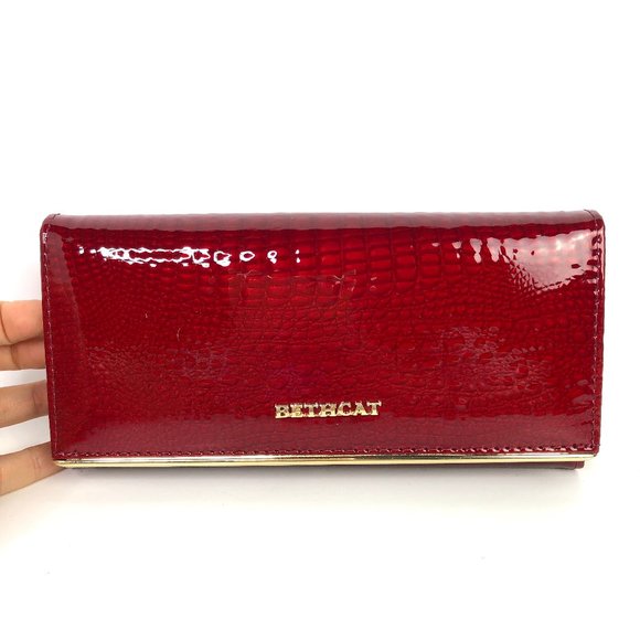 Handbags - NEW Luxe Red Leather Wallet